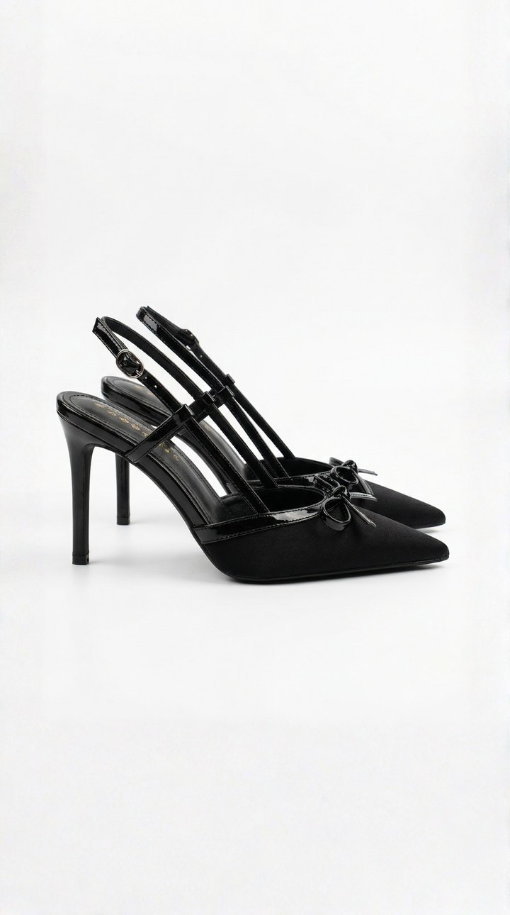 Elegante Damen-Pumps mit filigraner Schleife & zartem Riemchen; perfekt für festliche Anlässe & Partys.