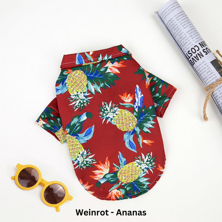 Tierisches Hawaiihemd für den Urlaub, leicht & luftig, schickes Hunde-Outfit für sonnige Tage.