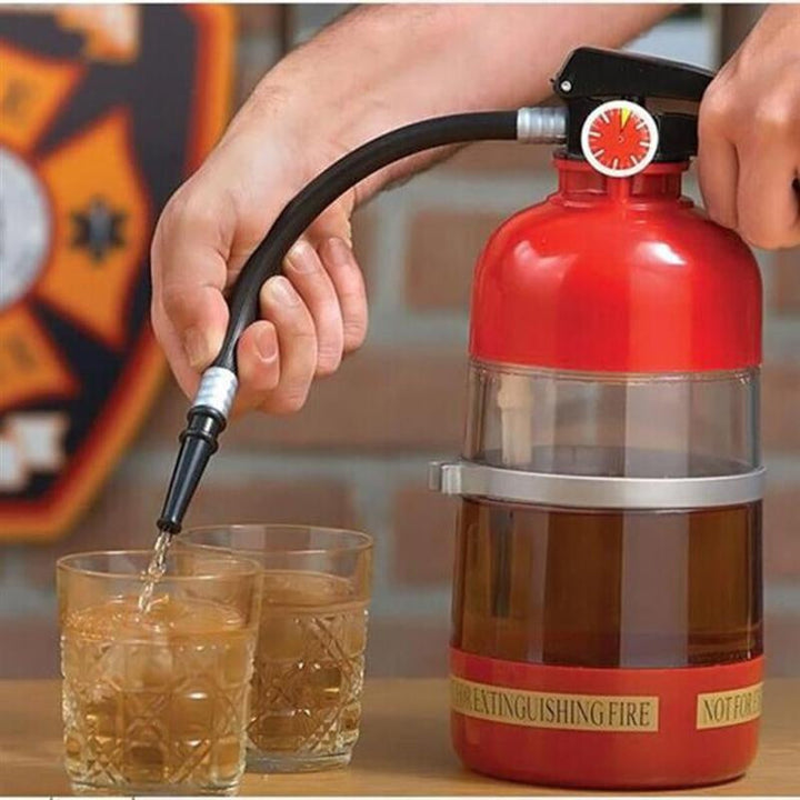 Origineller Feuerlöscher Gadget Getränkespender, 1,5L, sorgt für Spaß und Getränke auf jeder Party.