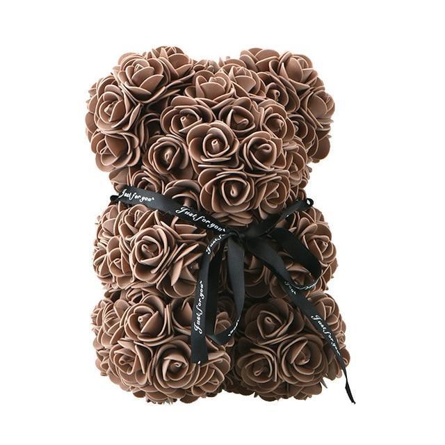 Süßer rosa Rosenbär, handgemacht; ein liebevolles Geschenk zum Jahrestag oder für die Freundin.