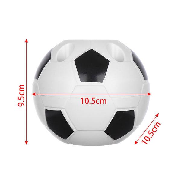 Fußball Stiftehalter in Rot & Schwarz. Hält Stifte, Marker & Büromaterial organisiert auf jedem Schreibtisch.