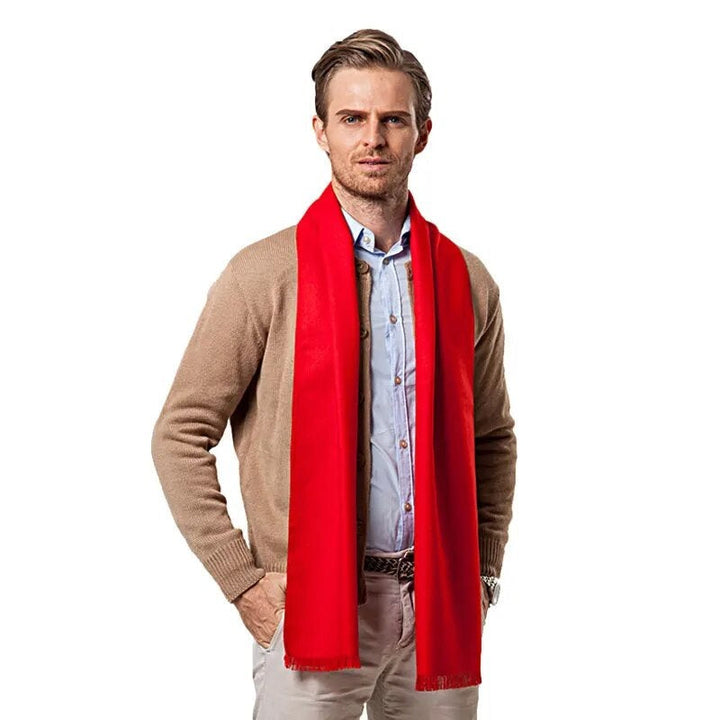 Roter Unisex-Kaschmirschal: Weicher, warmer Winterschal für Damen und Herren, stilvolles Modeaccessoire.