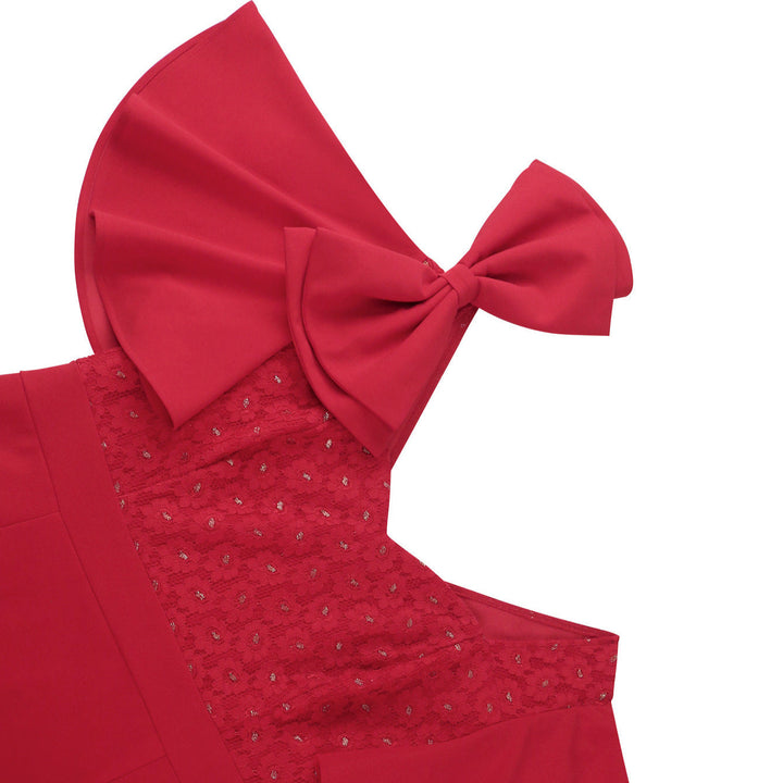 Festliches Damen Abendkleid mit raffiniertem Blumenprint & stilvollen Rüschen für einen glamourösen Auftritt.