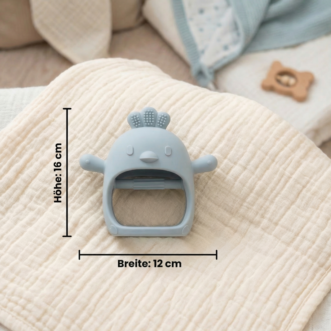BPA-freier Küken-Beißring für Babys. Ergonomisches Design, leicht zu greifen. Perfektes Babyspielzeug & Zahnungshilfe.