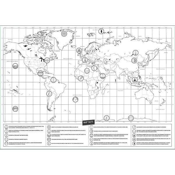 Detailreiche Rubbel-Reisekarte für Abenteurer und Reisende, die ihre Wanderlust & besuchte Orte verfolgen.