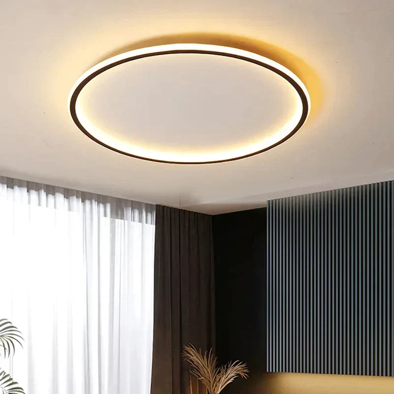 Runde dimmbare LED Deckenleuchte, skandinavisch & modern für stilvolles Wohnzimmerlicht.
