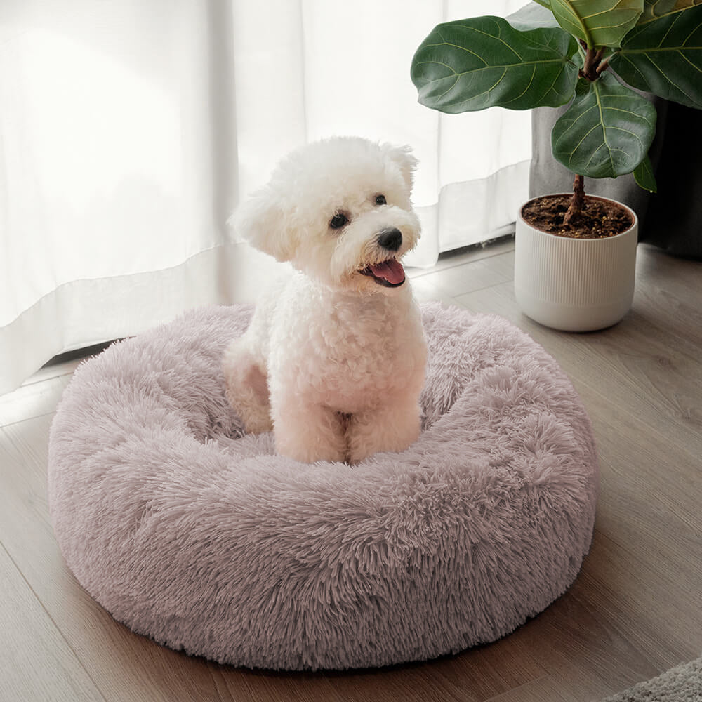 Kuscheliges, rundes Tierbett: Extra flauschig und weich, der perfekte, beruhigende Schlafplatz für Hunde.