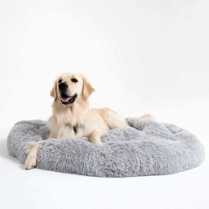 Komfortables, rundes Tierbett: Flauschig weich und angstlösend für erholsamen Schlaf jedes Hundes.