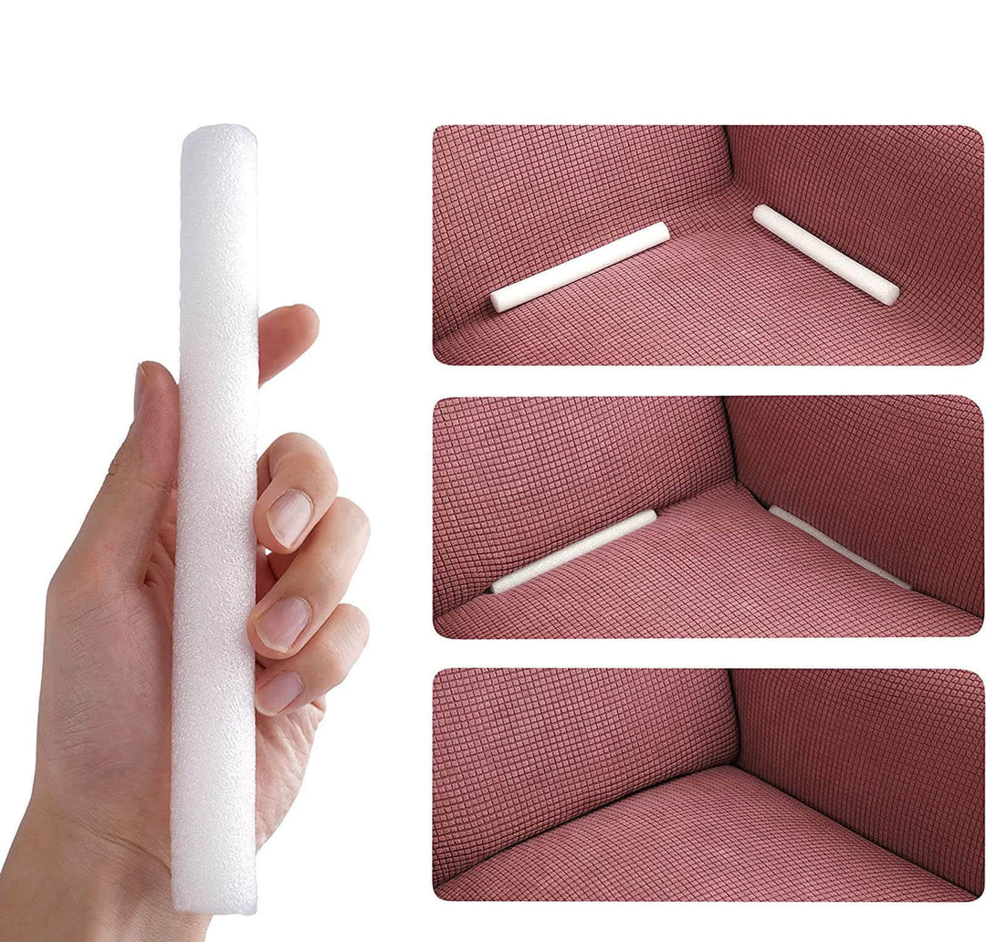 Rutschfeste Befestigungsstäbe aus Schaumstoff für Sofabezüge, Schonbezüge & Polstermöbel. Hält Bezüge fest.