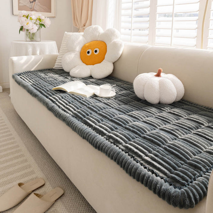 Waschbarer Flanell-Ecksofa Schutz, weich, rutschfest & atmungsaktiv für Haustiere.