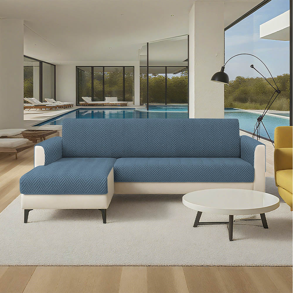 Rutschfester Sofabezug mit Chenille-Textur, wasserdicht. Schützt das Wohnzimmer-Sofa stilvoll.