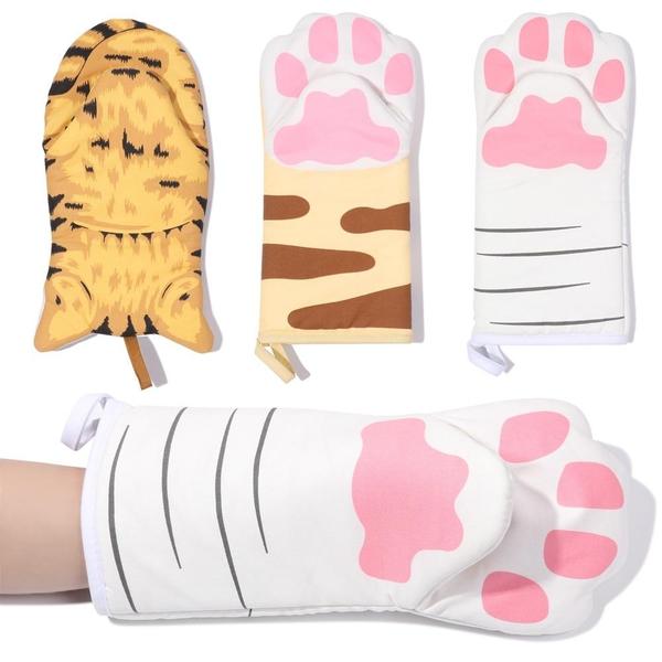 Einzigartige Katzenpfoten Backhandschuhe, idealer Hitzeschutz und lustiger Küchenhelfer.