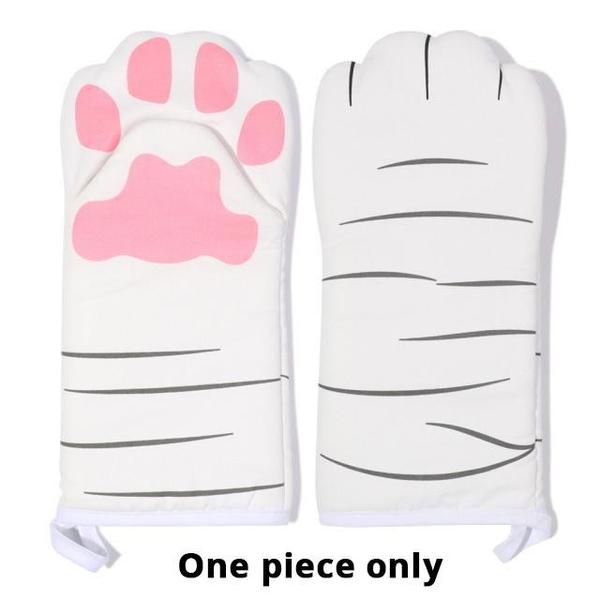 Katzenpfoten Ofenhandschuhe mit detaillierten Krallen, ideal als Backhandschuhe und Küchenhelfer.