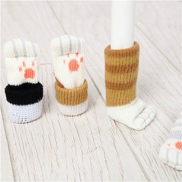 Stuhlbeinstulpen Katzenpfoten, optimaler Bodenschutz, Lärmschutz & Kratzschutz für alle Möbel.