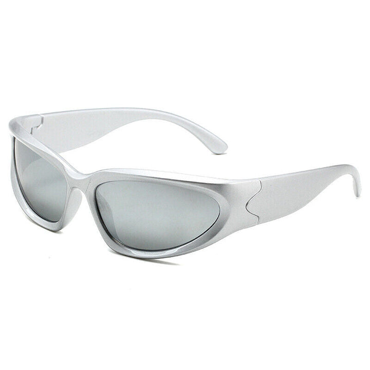 Stylische Unisex Sport-Sonnenbrille, UV-Schutz, retro, verspiegelt. Perfekter Look für sonnige Tage.