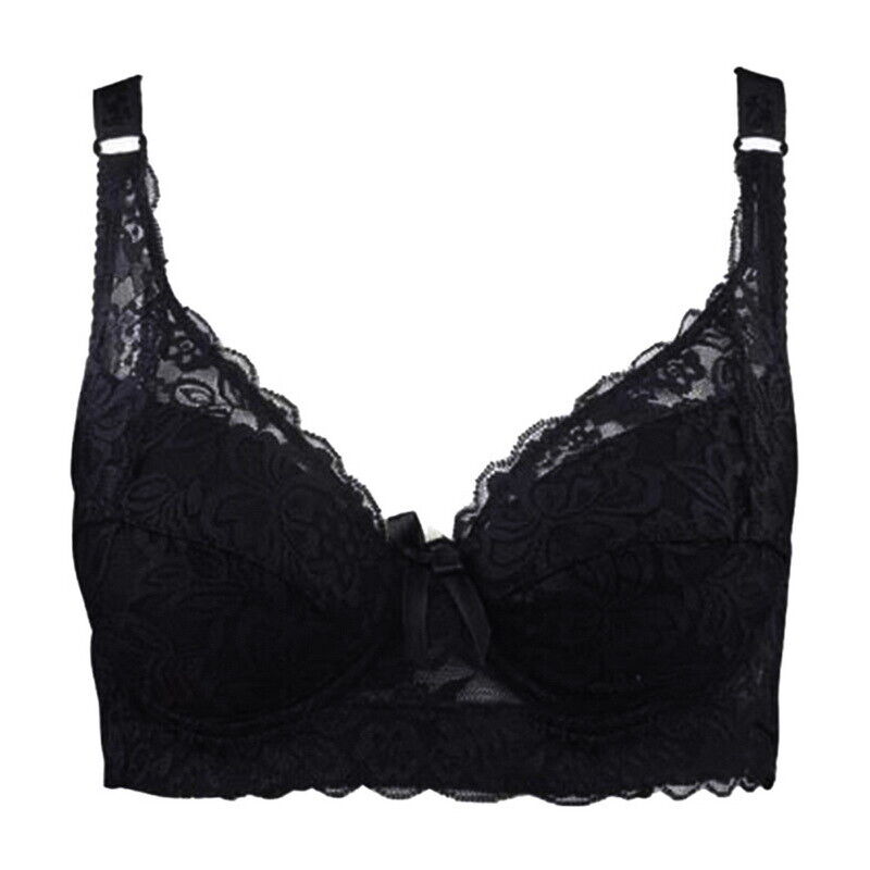 Bequemer Damen BH in Übergröße mit Spitze und verstellbaren Trägern. Perfekte drahtlose Unterwäsche für jeden Tag.