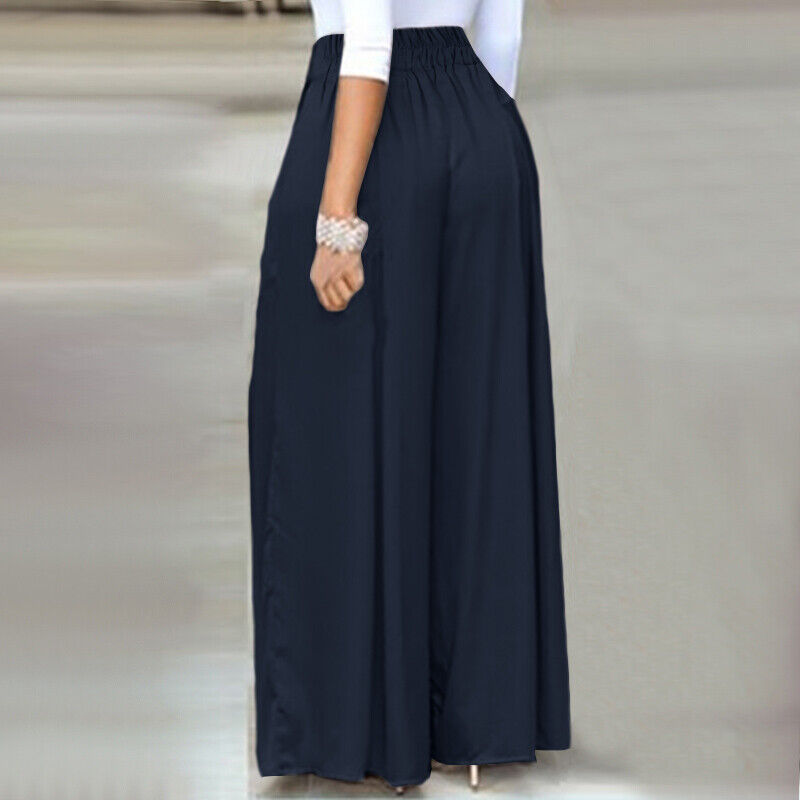 Elegante Damenhose mit weitem Bein & hohem Bund, Übergröße, perfekt für den Arbeitsplatz & Business-Events.
