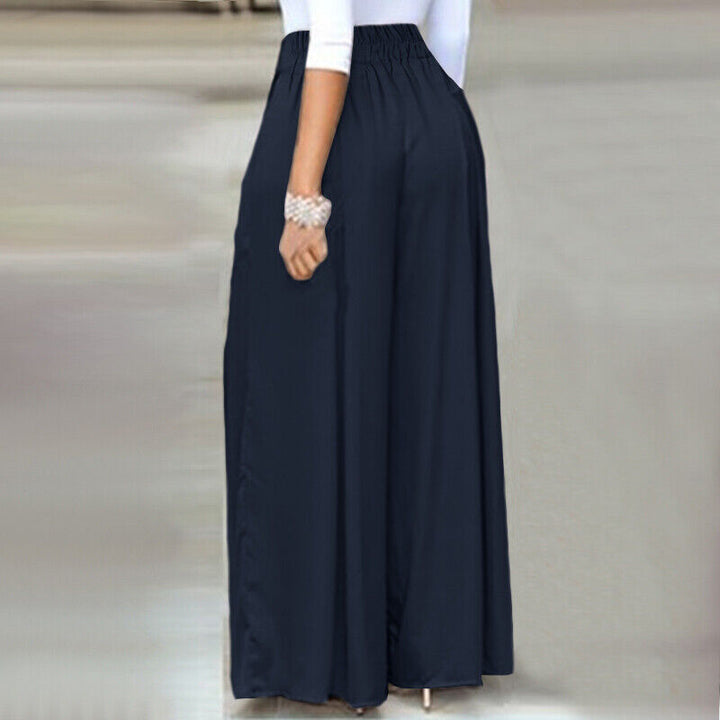 Elegante Damenhose mit weitem Bein & hohem Bund, Übergröße, perfekt für den Arbeitsplatz & Business-Events.