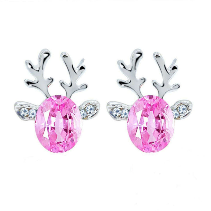 Weihnachtliche Ohrringe für Damen: Funkelnde Rentier-Ohrstecker mit eleganten Glitzerkristallen.