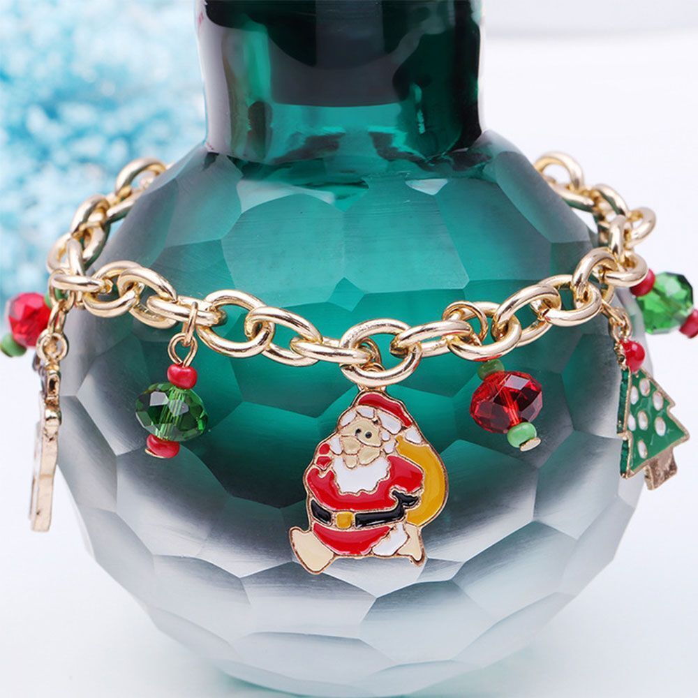 Elegantes Damen Armband mit weihnachtlichen Charms, ein wunderschönes festliches Accessoire für die Winterzeit.