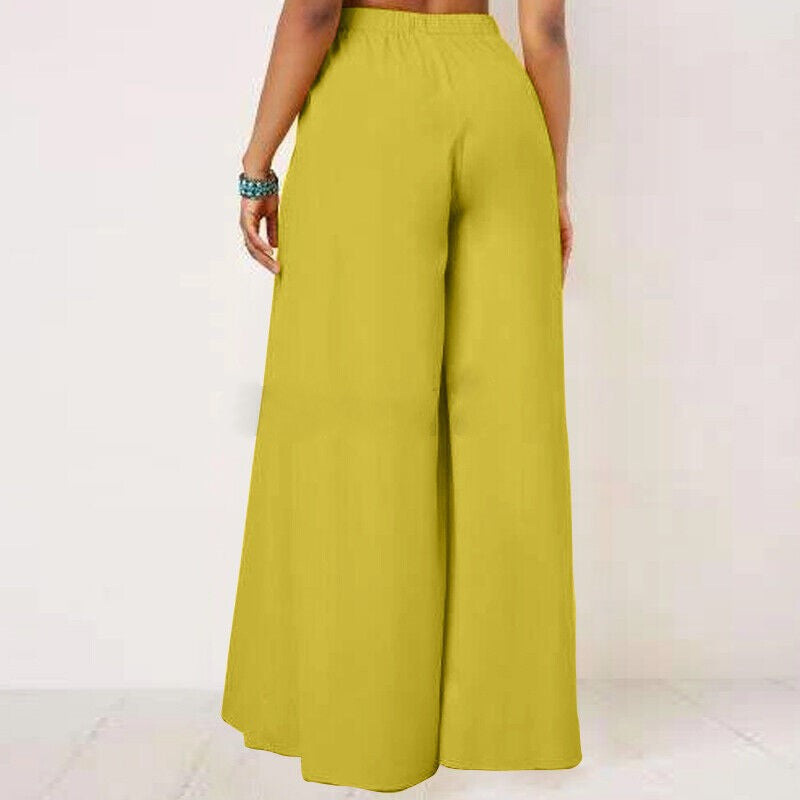 Hochwertige Damen Palazzo Hose mit weitem Bein, High Waist, elegant und bürotauglich für Übergrößen.
