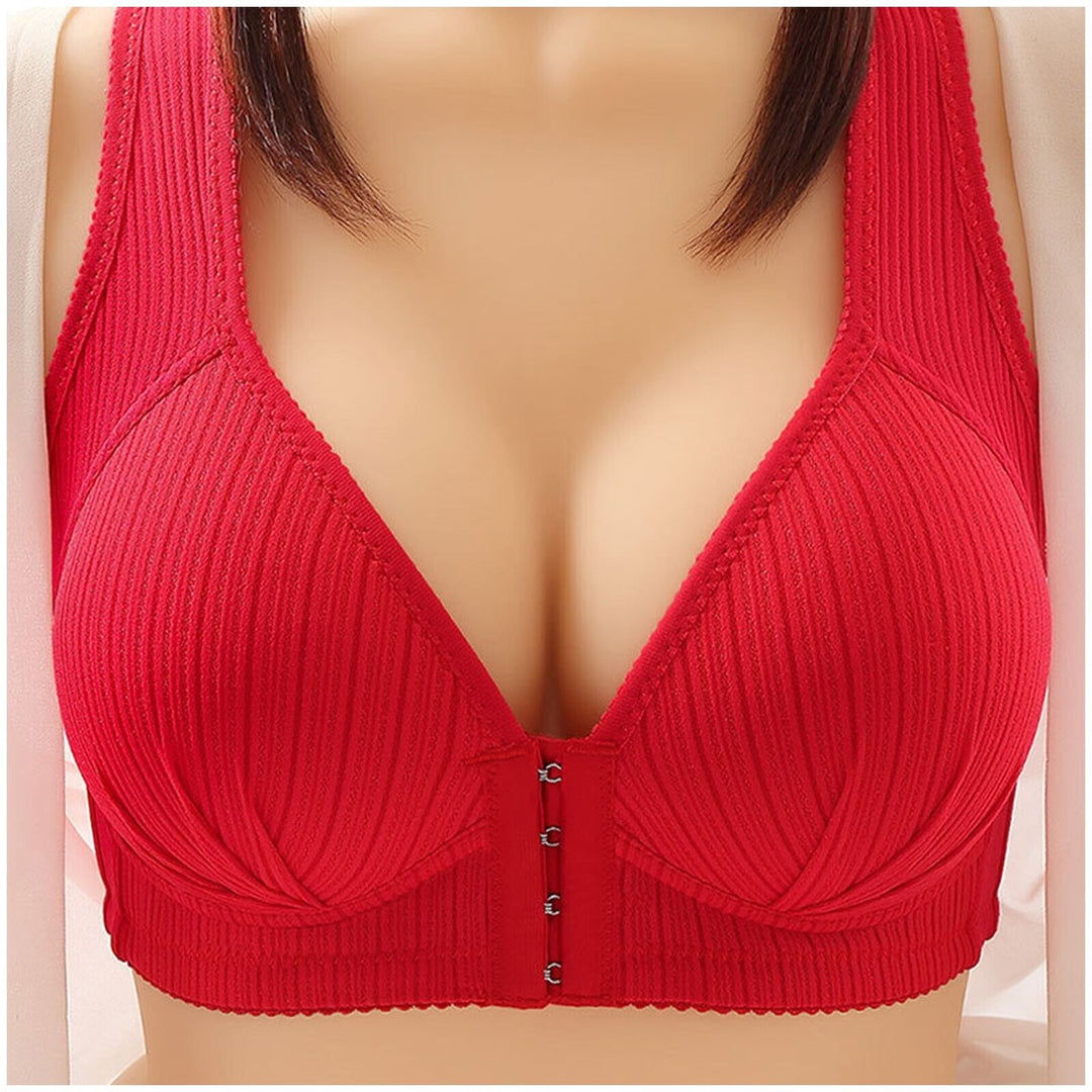 Eleganter Damen Plus-Size Push-up-BH, kabellos, mit praktischem Frontverschluss & formgebender Wirkung.