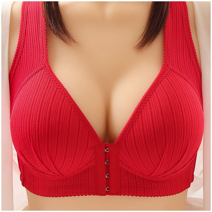 Eleganter Damen Plus-Size Push-up-BH, kabellos, mit praktischem Frontverschluss & formgebender Wirkung.