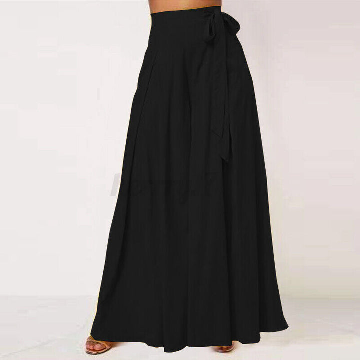 Moderne Damen Arbeitshose mit weitem Bein, High Waist Design, fließender Stoff, ideal für Plus Size Damen.