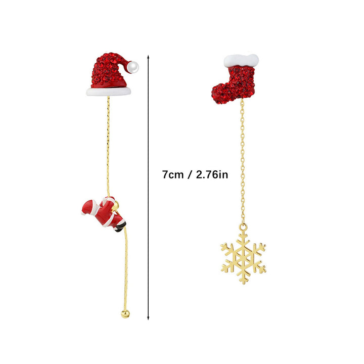 Leichte, festliche Damenschmuck-Quastenohrringe mit Weihnachtsmotiven, perfekt für winterliche Outfits.