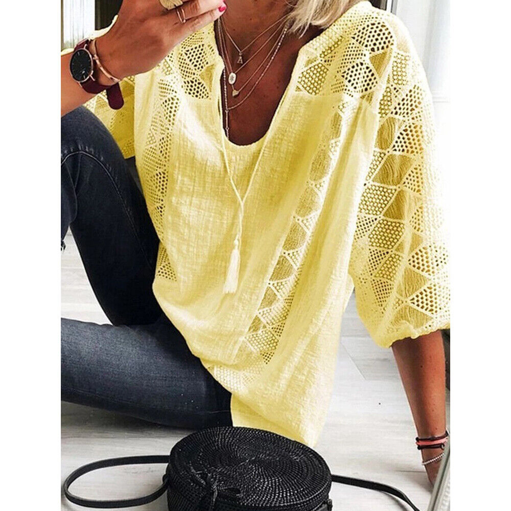 Bequeme lockere Tunika für Damen, Kurzarm, perfekt für Sommer und Freizeit, auch in Übergrößen.