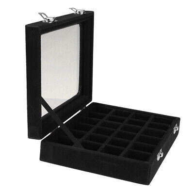Vielseitige Samt Schmuckbox mit transparentem Deckel, idealer Schmuckorganizer für Ringe, Ketten & Ohrringe.