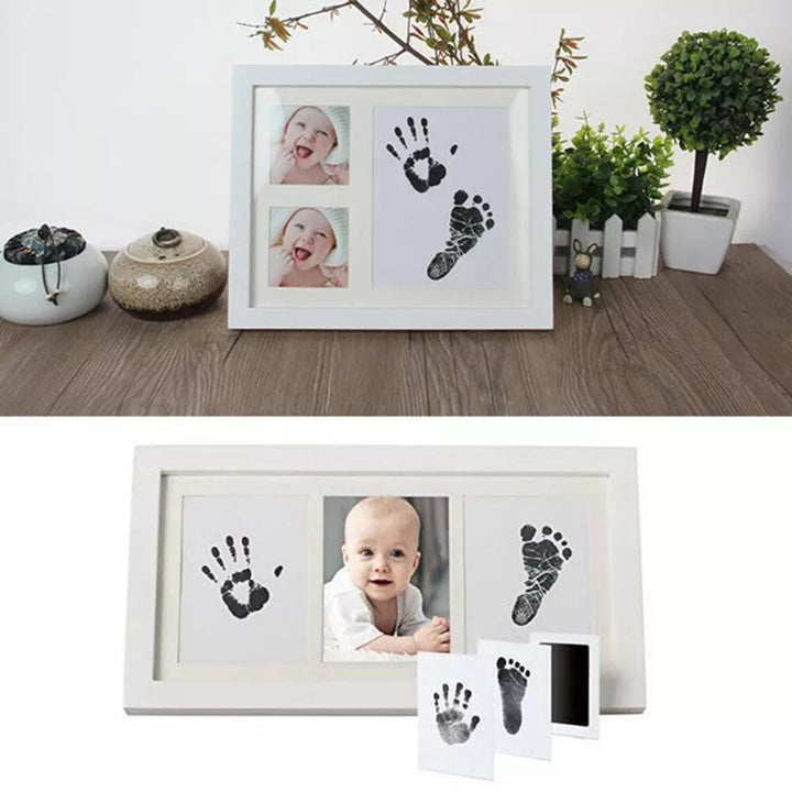Personalisiertes Baby Handabdruck-Set zum Festhalten besonderer Momente; ideales Erinnerungsgeschenk.