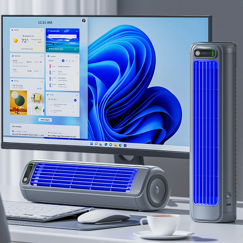 Sandsberg tragbarer USB-Luftkühler, kabellos, ideal für Zuhause & Büro, sorgt für angenehme Kühlung.
