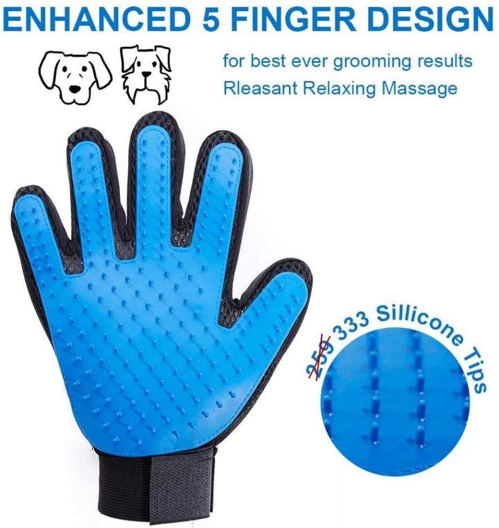 Effektiver Fellpflegehandschuh entfernt lose Haare sanft von Hunden & Katzen, ideal zur Bürsten-Alternative.