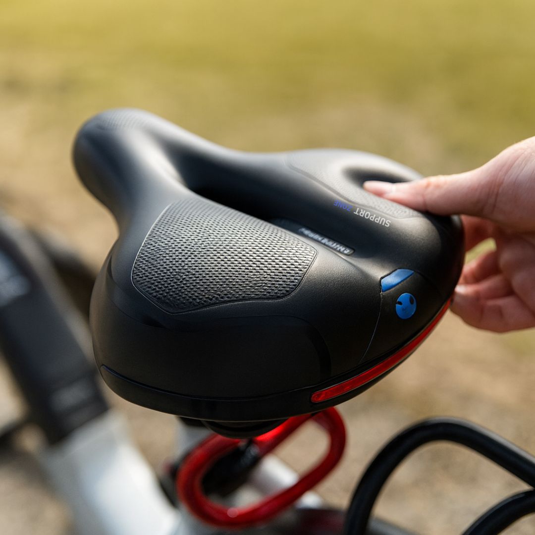 Universeller Komfort-Fahrradsattel mit Federung, geeignet für Damen- und Herrenfahrräder.