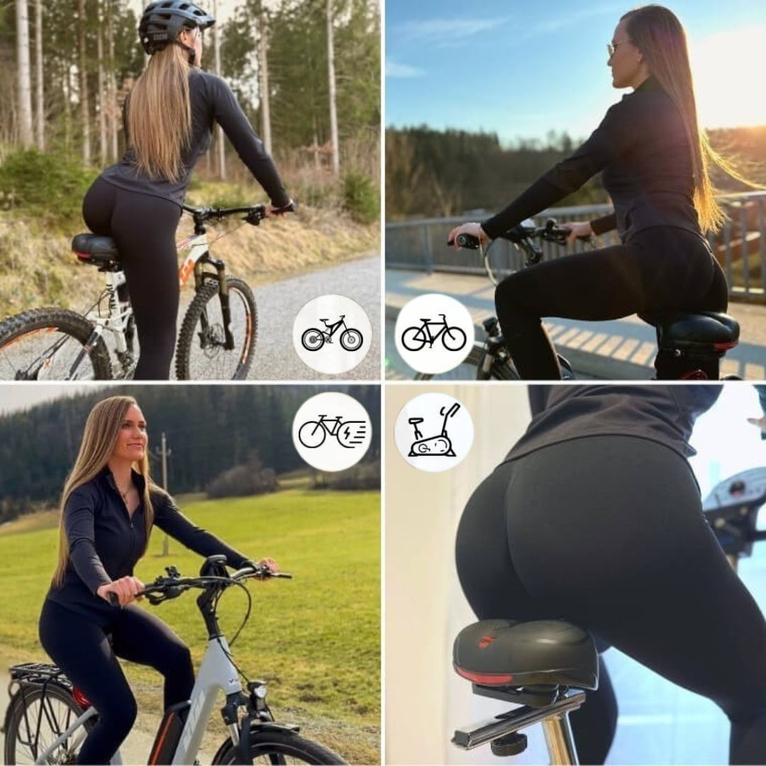 Komfortabler Fahrradsattel mit integrierter Federung. Reduziert Stöße & Vibrationen beim Radfahren.