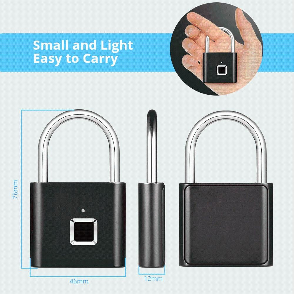 Smartlock mit Fingerabdruck, biometrisch, schlüssellos, wasserdicht, für vielseitigen Diebstahlschutz.