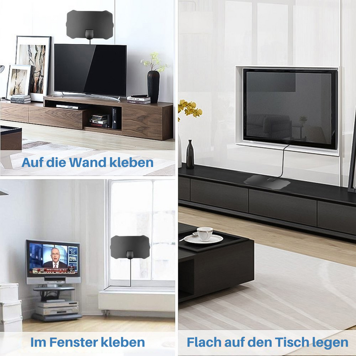 Kostenloses digitales Fernsehen in HD-Qualität mit dieser einfach zu montierenden Zimmerantenne.