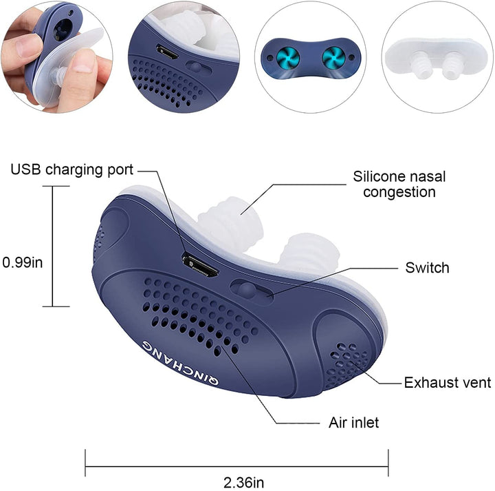 Gesundheit fördern: Einfaches, maskenloses Mikro-CPAP Anti-Schnarch-Gerät für bessere Nachtruhe.