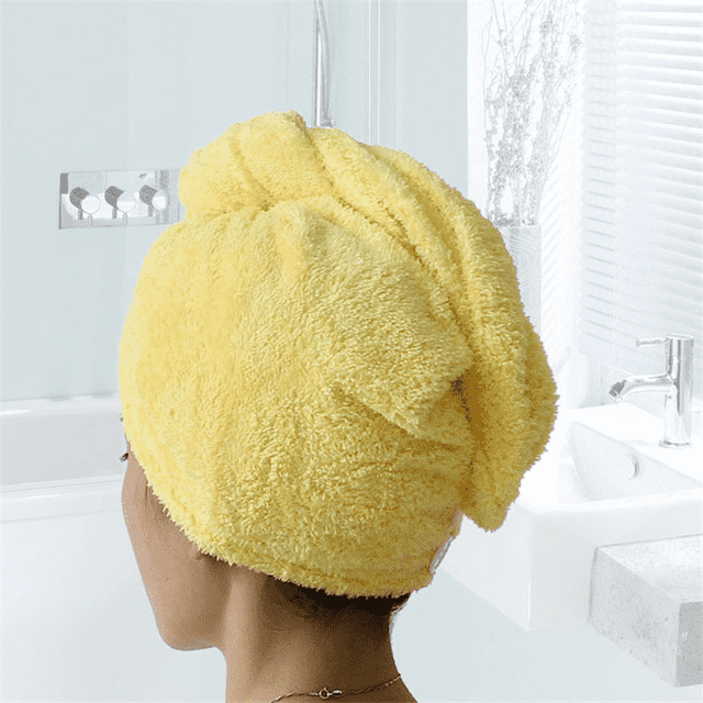 Geschenkidee für Damen: Luxuriöses, schnelltrocknendes Mikrofaser-Haarhandtuch für geschmeidiges Haar.