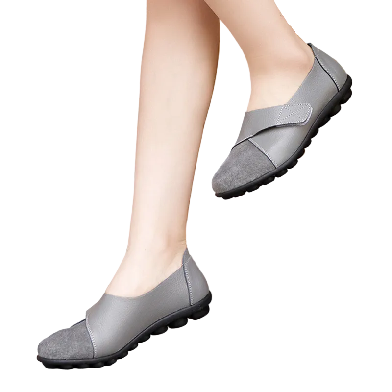Schwarze Damen Loafers mit Klettverschluss, bequem & rutschfest für Alltag.