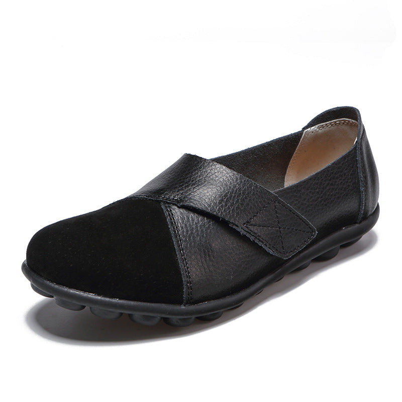 Damen Loafers schwarz, Klettverschluss, bequem & rutschfest, perfekt für Herbst.