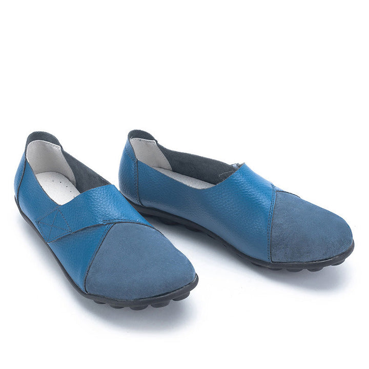 Vielseitige grüne Damen Loafers mit Klettverschluss, bequem für Alltag & Spaziergänge.