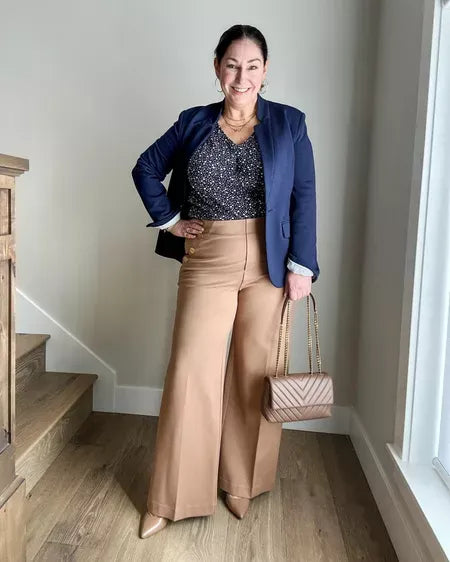Toffee Damenhose Schlaghose, High Waist, weites Bein, Po-Lift Effekt, stilvoll & bequem.