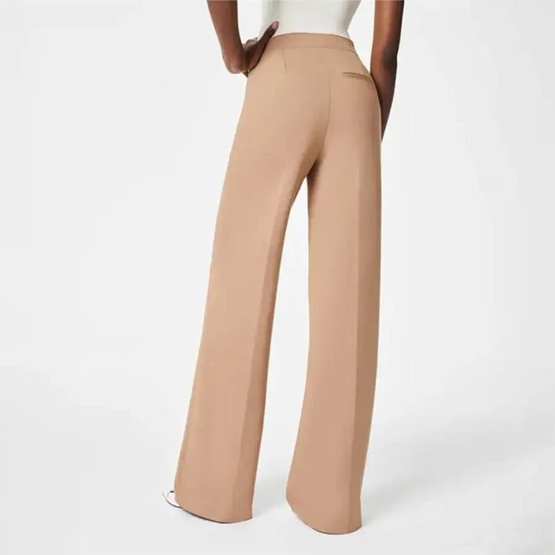 Elegante Damenhose Toffee, High Waist Schlaghose, weites Bein, Po-Lift Effekt, komfortabel.
