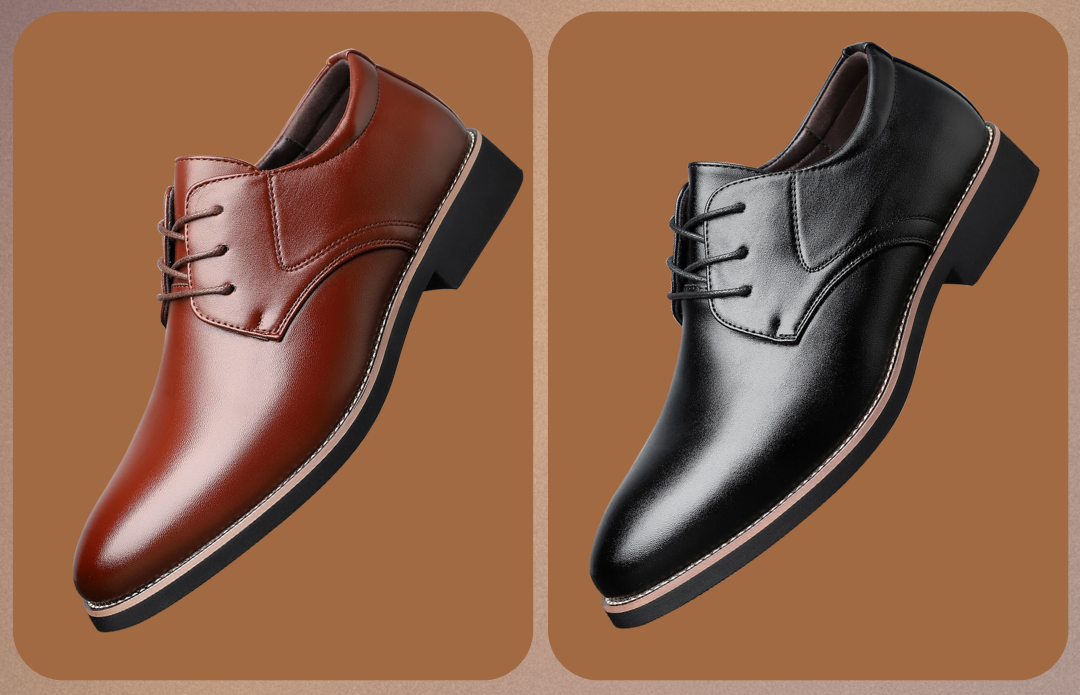 Seitenansicht eleganter Herren Business Schuhe in Braun, mit feiner Naht, ideal für formelle Anlässe und Büro.