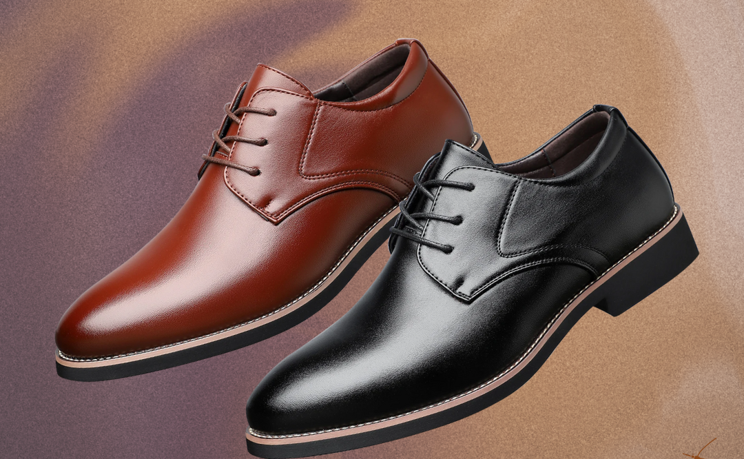 Frontansicht schwarzer Business Schuhe für Herren, elegantes Design, perfekt für Anzug & gehobene Herrenmode.