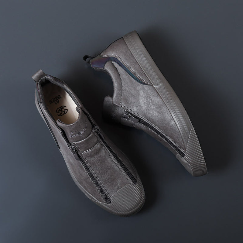 Rote stylische Herrenschuhe, bequeme Komfortschuhe für Freizeit & Büro.
