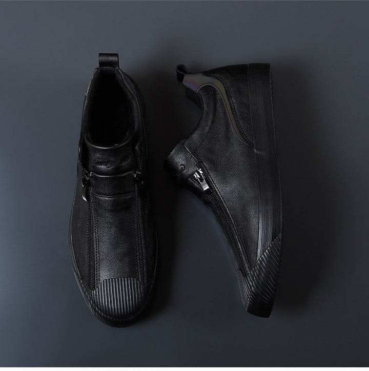 Graue stylische Herrenschuhe, bequeme Freizeitschuhe, perfekt für lange Tage.