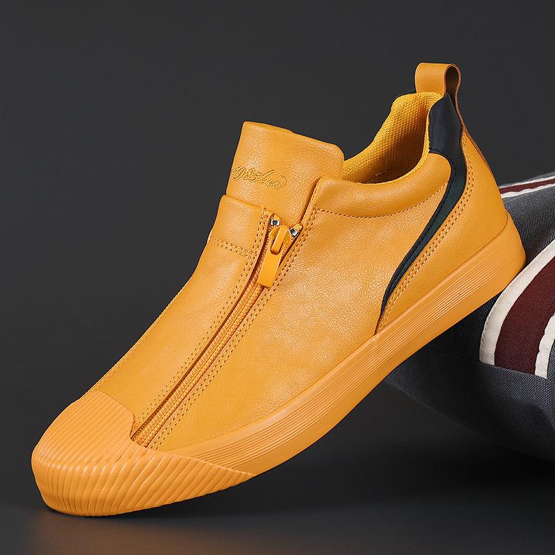 Gelbe Herrenschuhe, komfortabel & stylisch, ideale Alltagsschuhe für Männer.
